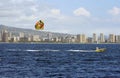 Para-sail and Honolulu Royalty Free Stock Photo