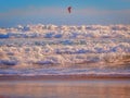 Para surfing Flying through the sky in the bay area Royalty Free Stock Photo