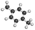 Para-xylene (p-xylene) aromatic hydrocarbon molecule