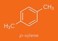 Para-xylene p-xylene aromatic hydrocarbon molecule. Skeletal formula.