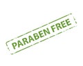 Paraben free stamp vector texture. Rubber cliche imprint. Web or print design element for sign, sticker, label. Royalty Free Stock Photo