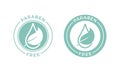 Paraben free leaf and water drop vector label Royalty Free Stock Photo