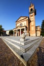 Parabiago in the old church closed brick sidewalk italy l