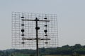 Antenna with parabola, on the roofs that transmits on various frequencies.