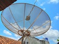 A parabolic antenna, close up Royalty Free Stock Photo