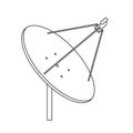 Parabolic Antenna Outline Icon Illustration on White Background