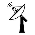 Parabolic antenna and radio waves icon