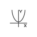 Parabolic function outline icon.