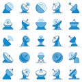 Parabolic Satellite Antenna vector blue creative icons