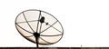Parabolic satellite dish on roof isolated
