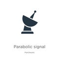Parabolic signal icon vector. Trendy flat parabolic signal icon from hardware collection isolated on white background. Vector Royalty Free Stock Photo