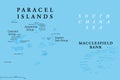 Paracel Islands or Xisha Islands, and Macclesfield Bank, political map Royalty Free Stock Photo