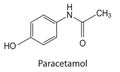 Paracetamol chemical formula, atomic structure of molecule Royalty Free Stock Photo