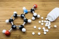 Paracetamol molecular structure Royalty Free Stock Photo