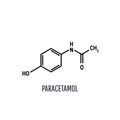 Paracetamol molecular structure on white background. Vector illustration Royalty Free Stock Photo