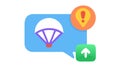Parachute Alert Icon - Warning for Air Delivery, vector design Generative AI Royalty Free Stock Photo