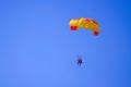 Parachute in the blue sky