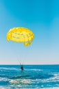 Parachute fell on the water - parasailing