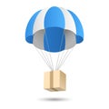 Parachute gift delivery concept emblem Royalty Free Stock Photo