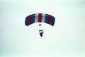 Parachute jump by veterans Royalty Free Stock Photo