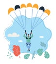 Parachute jumper with parachute