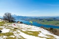 Parachute landing on Aussichtsturm Pyramidenkogel Schiefling Austria Royalty Free Stock Photo