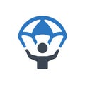 Parachute landing icon