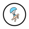 Parachute, Landing, skydiving, Paragliding, Man with parachute icon