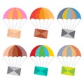 Parachute mail delivery vector set