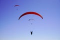Parachute paraglide in Puy de Dome blue sky in Auvergne French Massif Central France
