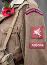 Parachute regiment ww2 Airborne soldiers uniform with red poppy