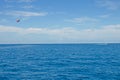 Parachute in the sky over Indian oceans the island of Maldives Royalty Free Stock Photo