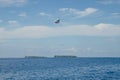 Parachute in the sky over Indian oceans the island of Maldives Royalty Free Stock Photo