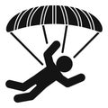 Parachute skydiver icon, simple style Royalty Free Stock Photo