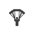 Parachute skydiver vector icon