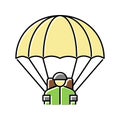 parachute soldier color icon vector illustration