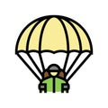 parachute soldier color icon vector illustration