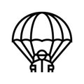 parachute soldier line icon vector illustration