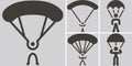 Parachute sport icons