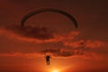 Parachute in the sunset. Royalty Free Stock Photo