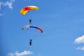 Parachute Tandem Jump, Skydivers tandem Royalty Free Stock Photo