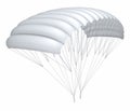 Parachute, white, striped.