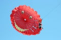 The parachuter flies headfirst