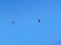 Parachutes are flying in the sky Royalty Free Stock Photo