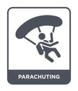 parachuting icon in trendy design style. parachuting icon isolated on white background. parachuting vector icon simple and modern
