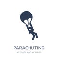 Parachuting icon. Trendy flat vector Parachuting icon on white b Royalty Free Stock Photo