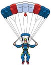 Parachuting Mascot Illustration