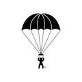 parachuting or paragliding icon, vector illustration symbol design