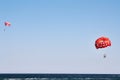 Parachuting at sea Royalty Free Stock Photo