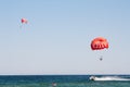 Parachuting at sea Royalty Free Stock Photo